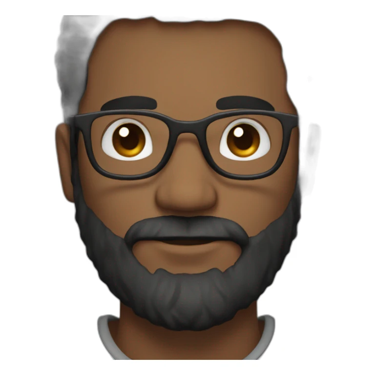 dark bearded guy in glasses with big brown eyes sticker