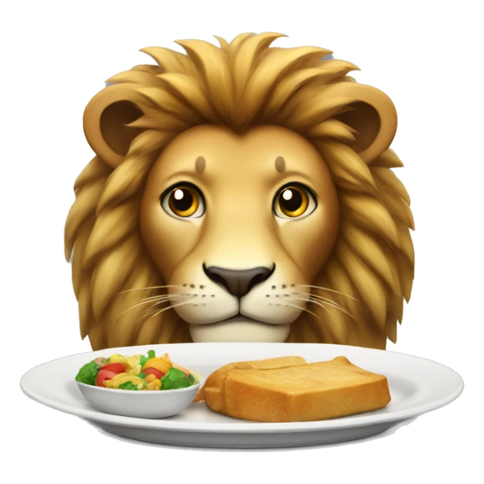 Lion with a plate of food sticker