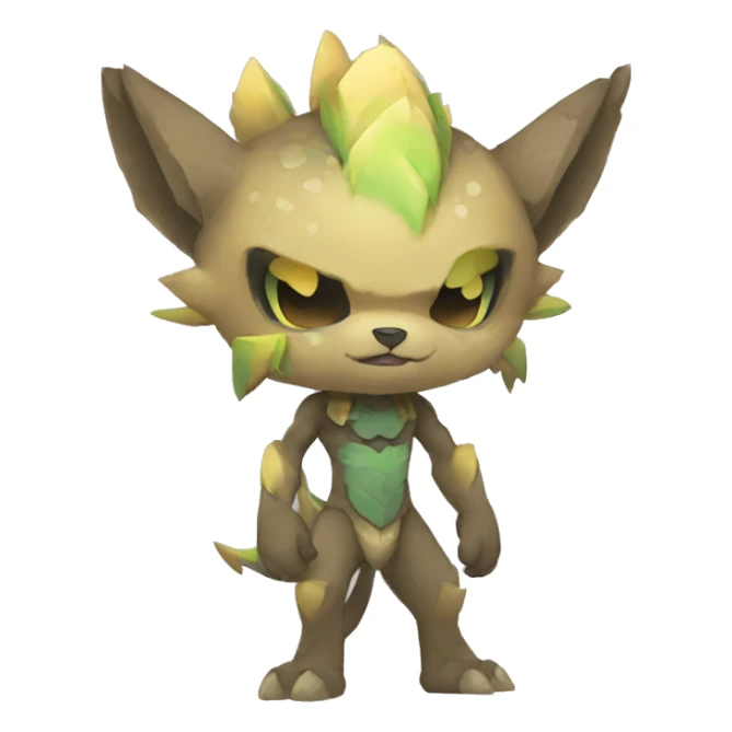 a anthro chibi-style rock-type-ground-type Fakémon-hybrid full body sticker