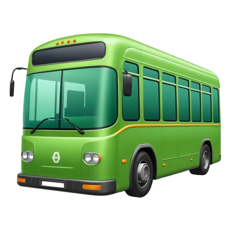 green electric bus with a large green euro bill, no text on the bus sticker