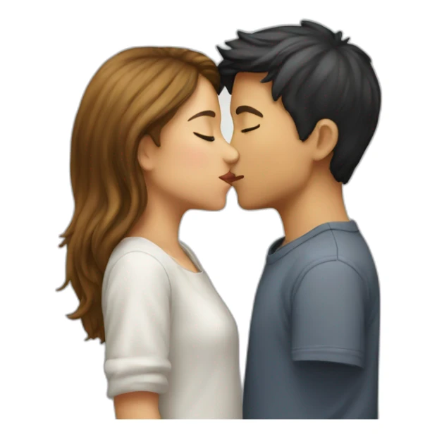 Boy girl kiss sticker