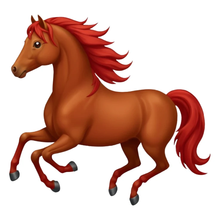 Liver red horse with a long flowing mane galloping sticker