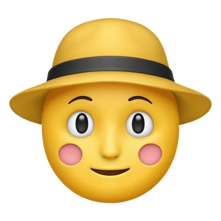 an emoji with no face with a hat on sticker