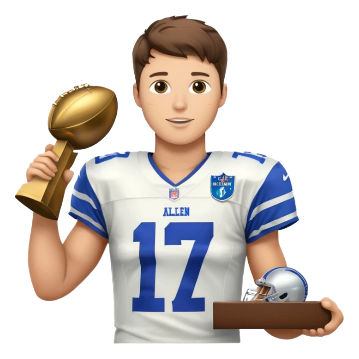 Josh Allen holding Lombardi trophy  sticker