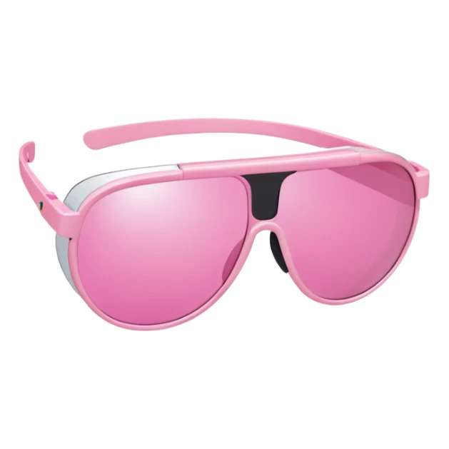 simplified pink visor sunglasses, minimalist Y2K aesthetic sticker