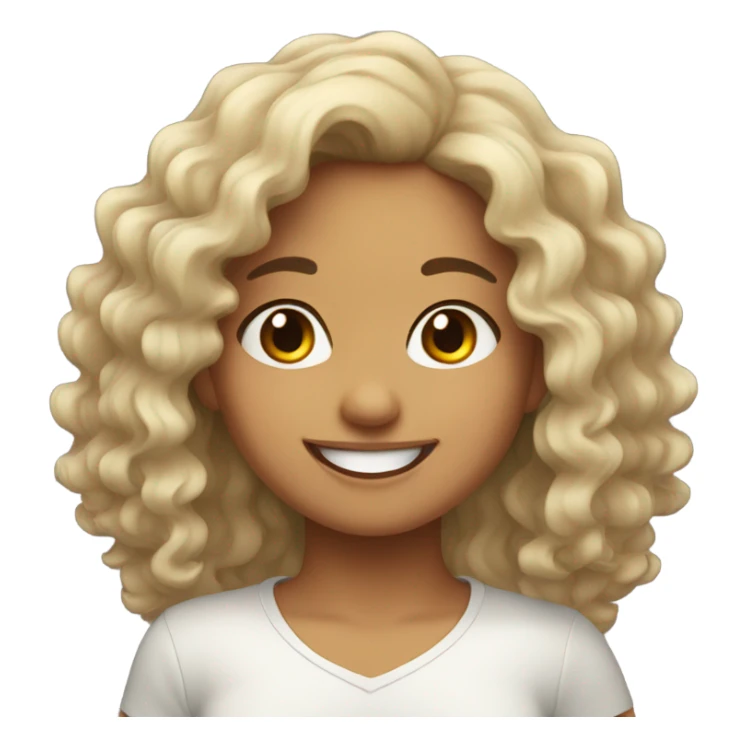 cute mexican girl with wavy hair smiling  sticker