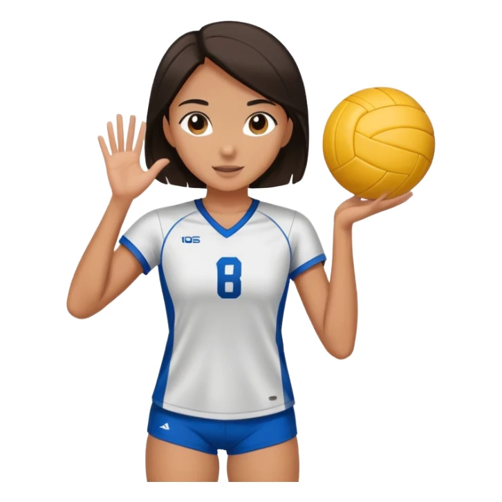 girl with straight dark hair playing volleyball sticker