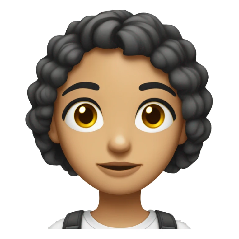 Chica ojos claros con rulos y adolescente sticker