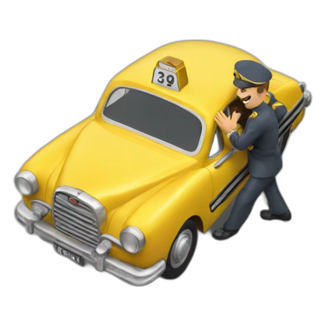 Francisco Franco stopping a taxi sticker