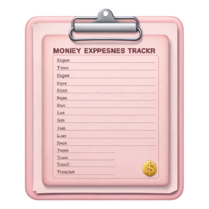 Light Pale Pink Money Expenses tracker Documents paper sticker
