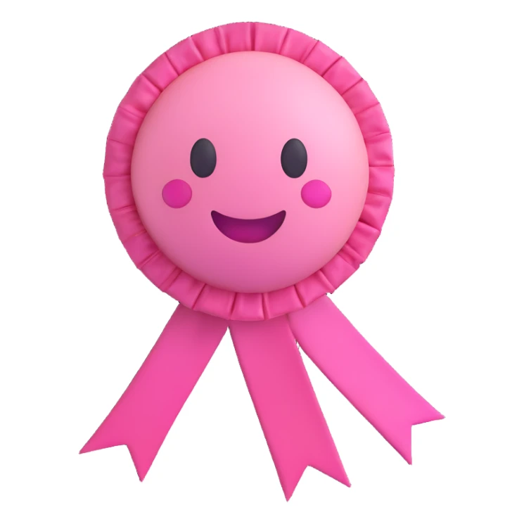 pink emoji with a ribbon sticker
