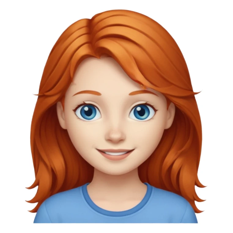 smiling ginger haired girl with blue eyes sticker