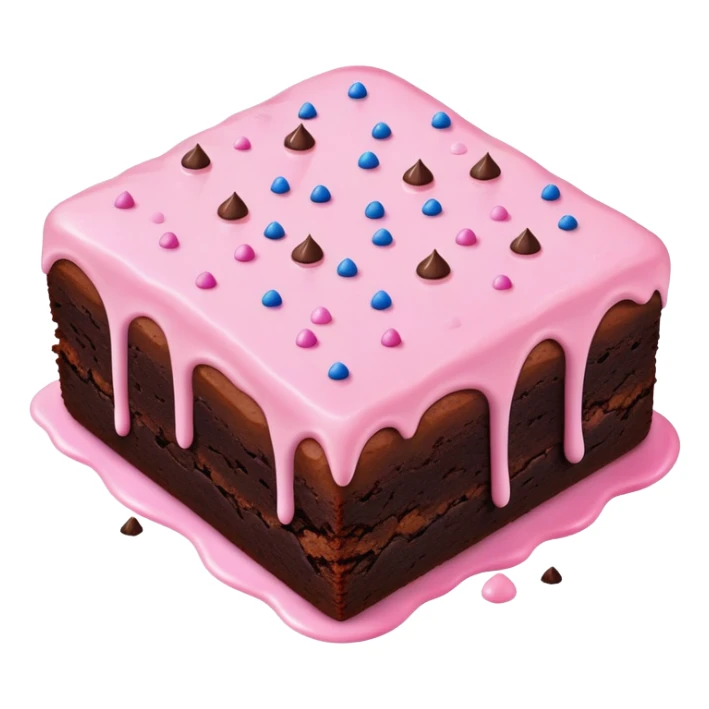 ultra realistic brownie with pink icing sticker