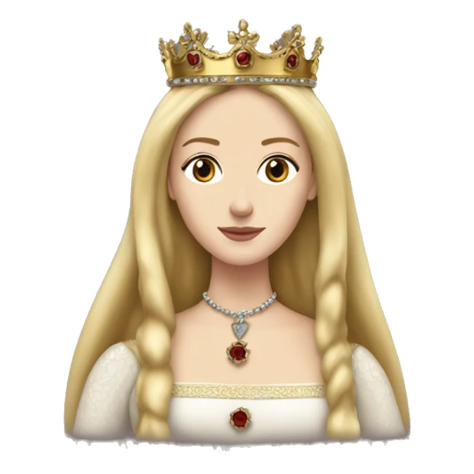 Queen Jane tudor England long blonde hair crown sticker