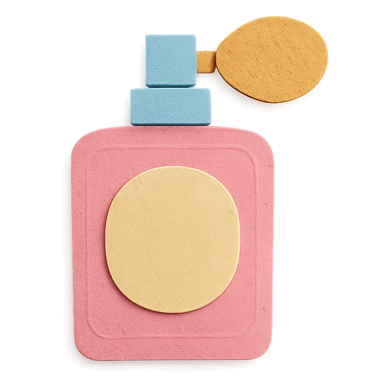 pink perfume bottle in paper craft style sticker