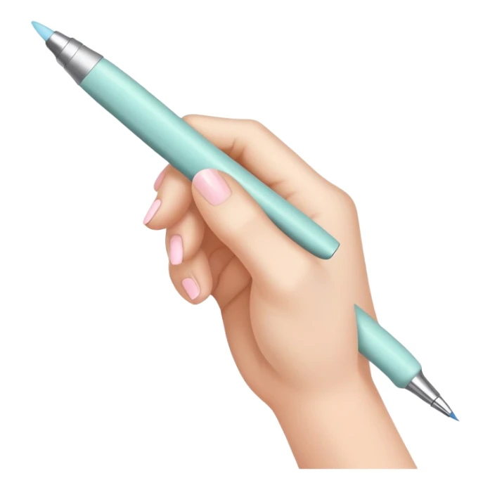 hand holding and writing with a pastel colored pen sticker