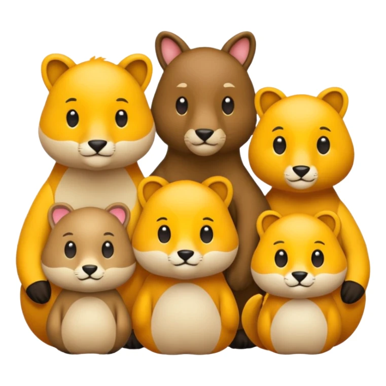 animal group with one male and two females sticker