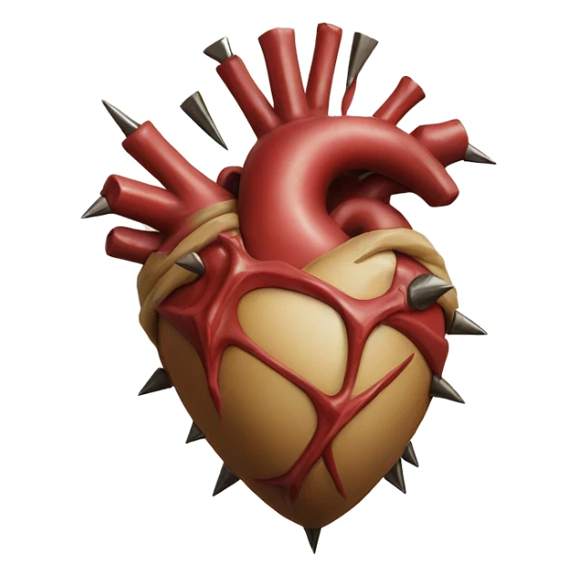 middle ages anatomical heart with spikes  sticker
