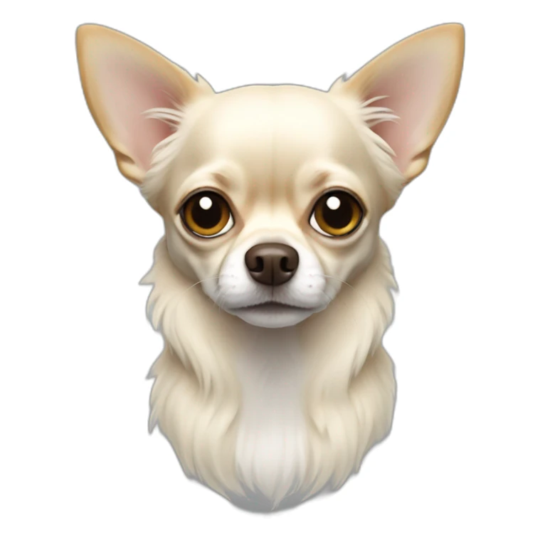chihuahua longcoat white with dead eyes sticker