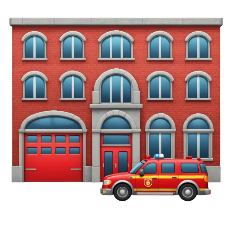 fire department building with firefighter car near sticker