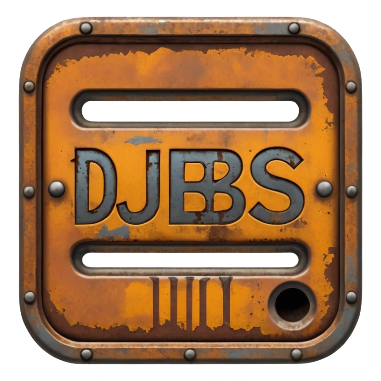 Create a Discord server icon showing the name DUBS based on the popular video game RUST. sticker