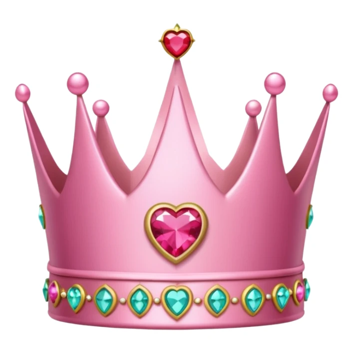 Crown little pink with heart sticker