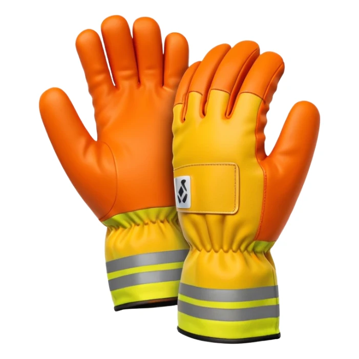 thick work gloves with reinforced palms, construction safety equipment, 3D emoji style sticker