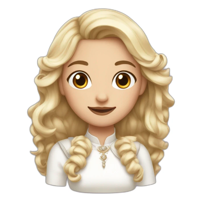 Fille cheveux châtain et blanche de peau sticker