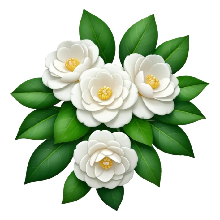 A bouquet of pure white camellias sticker