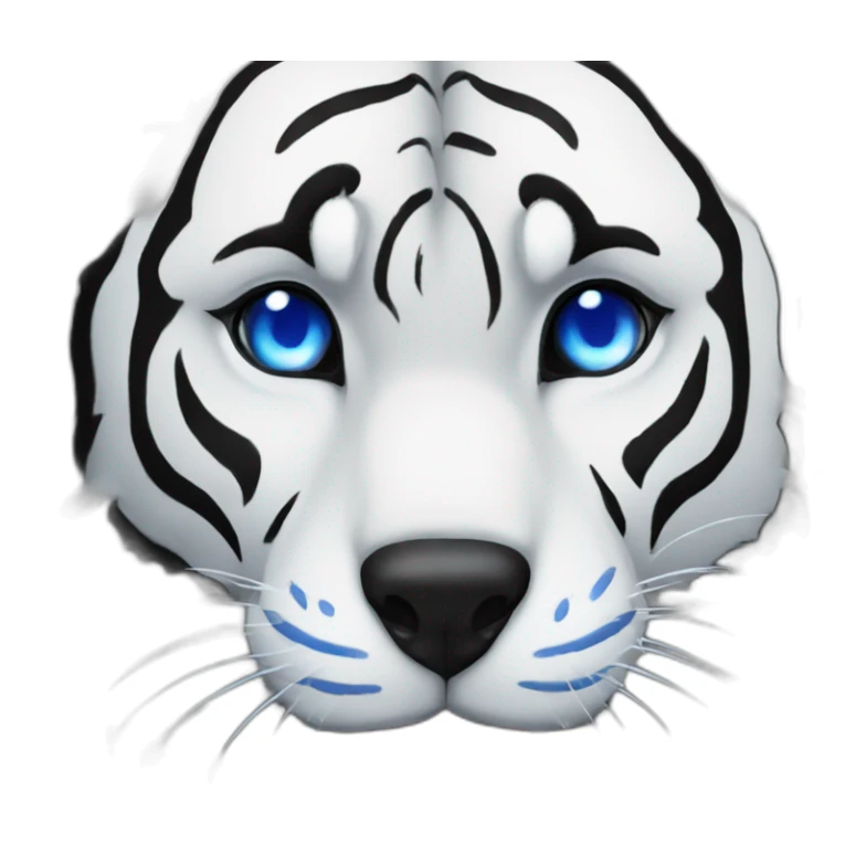 Black wolf  blue eyes kiss white tiger sticker