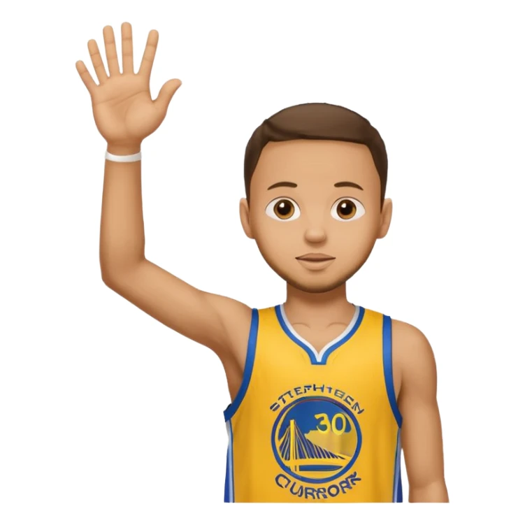 The hand gesture for a Stephan Curry 3 point make sticker