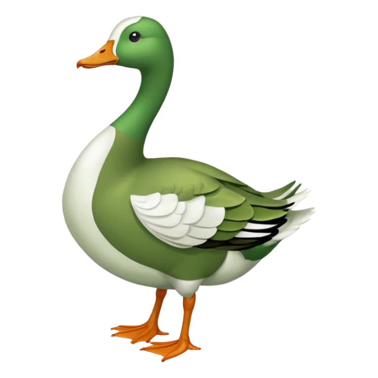 Make an emoji for a goose that's green (dominant colour #39C700). Use the existing goose emoji for inspiration. Show the whole body. Make the goose look like it's going somewhere

It has to be a goose that was dyed green, don't make it look like a duck please. sticker