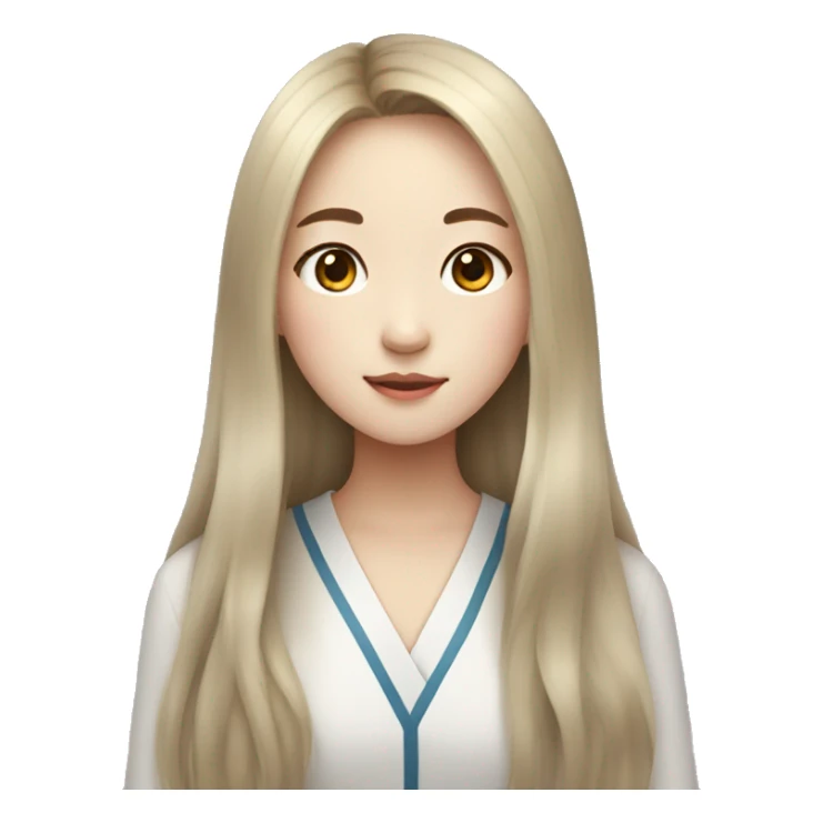 Korea girl with long hair sticker