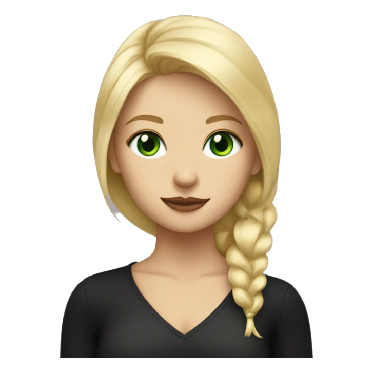 Blonde hair girl with black cat with green eyes sticker