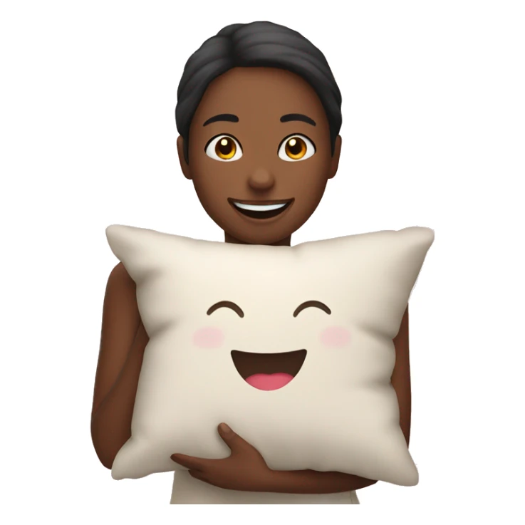 Happy girl holding her pillow sticker