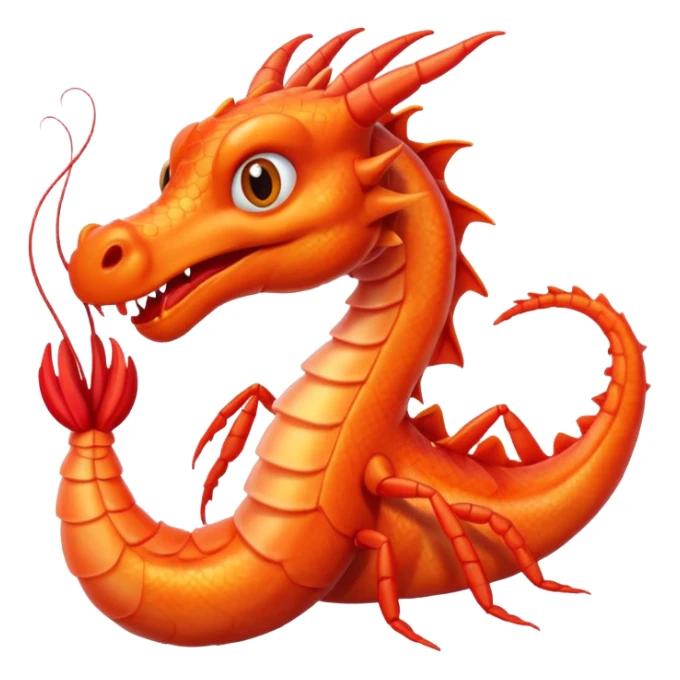 a dragon and a shrimp are friends sticker