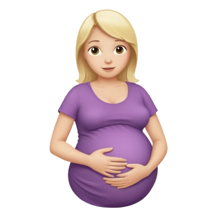 Blonde girl who is pregnant rubbing her belly  sticker