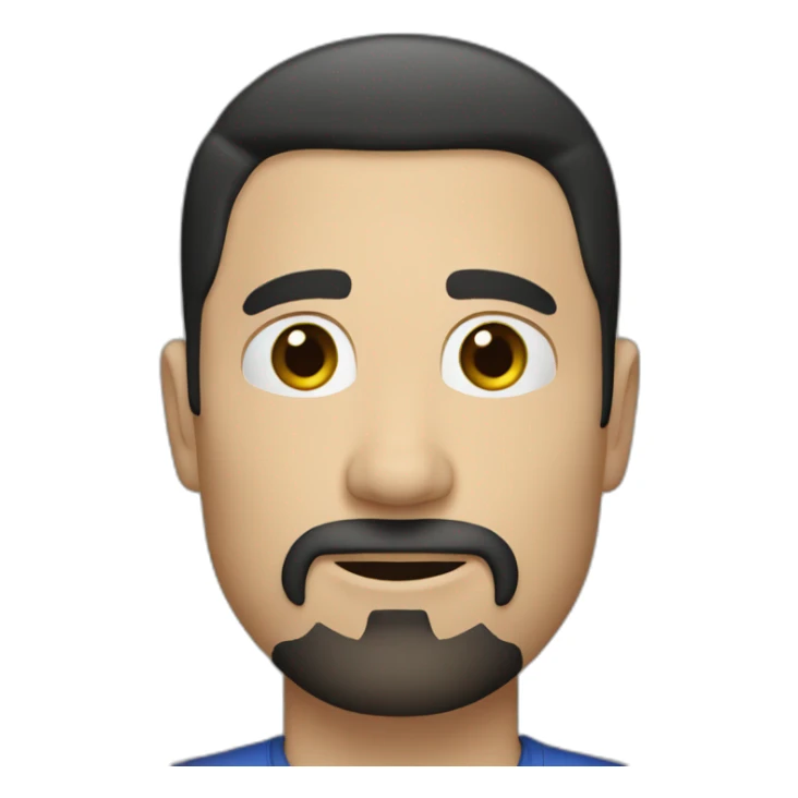 white man with short black hair and goatee sticker