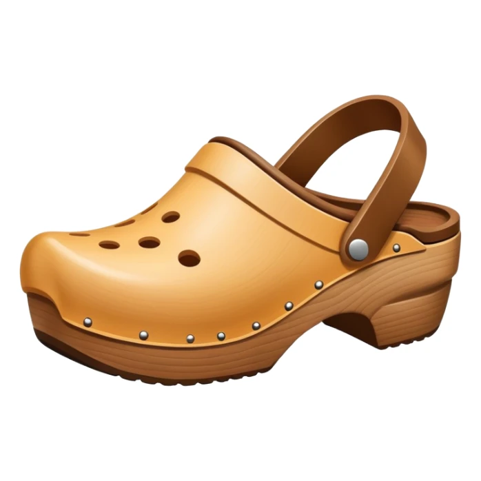 simple wooden traditional minimal clog  sticker