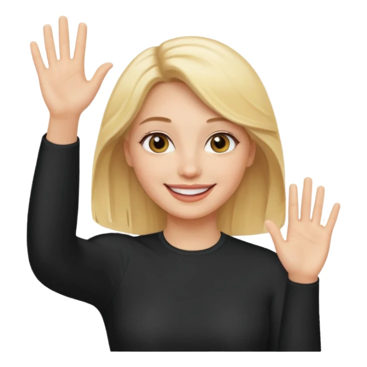 woman waving hello sticker