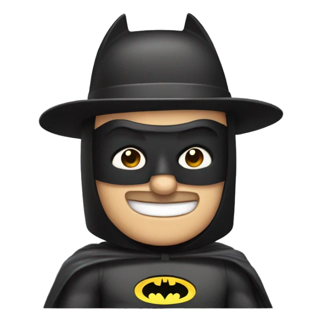 hombre estilo de batman feliz, que en su playera diga CM sticker