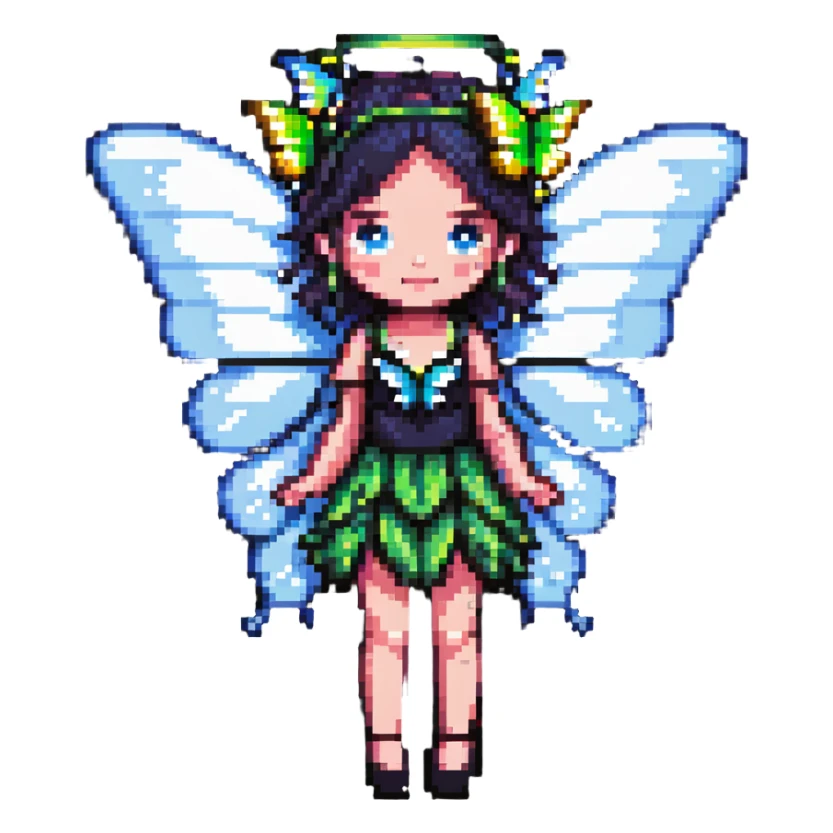 fairy with butterfly wings, vibrant colors sticker