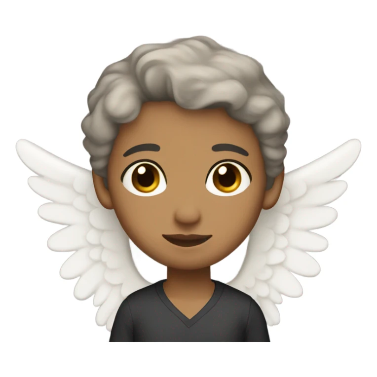 Angel, black hair and brown eyes, light skin sticker