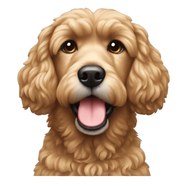 Chien au poil frisé brun caniche sticker