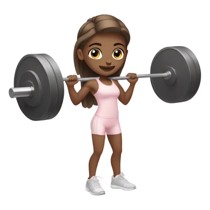 girl with pale pink gym outfit lifting weights sticker