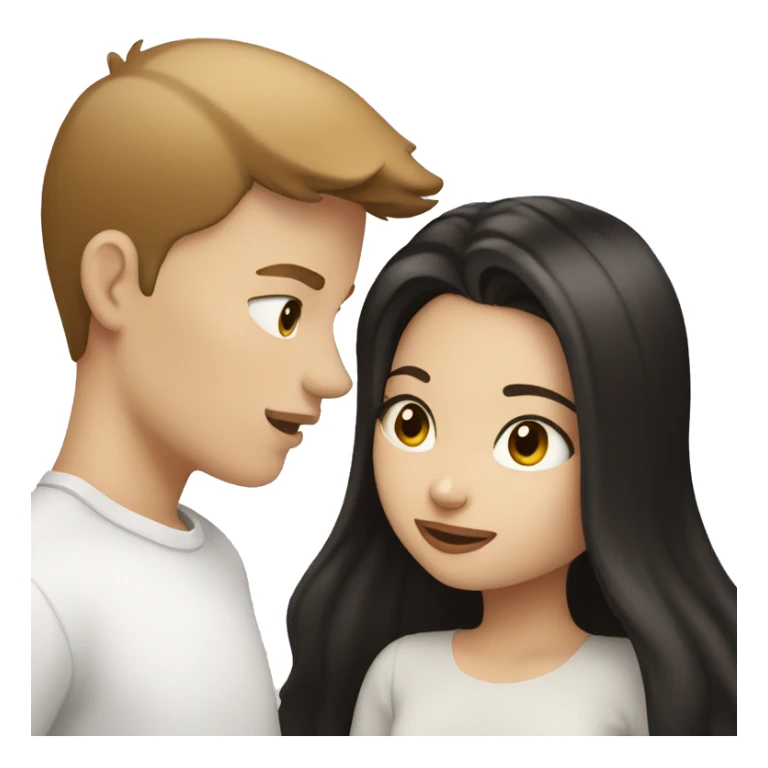 White boy(brown hair) kissing white girl(black hair) sticker