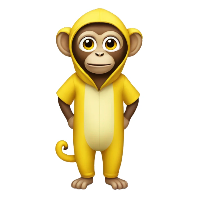 Monkey dress as a banana sticker