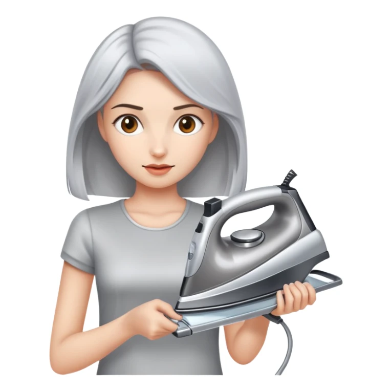 girl lifting a clothes iron sticker