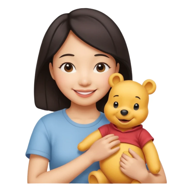 Wired couple which is Winne the Pooh is and Asian girlfriend sticker