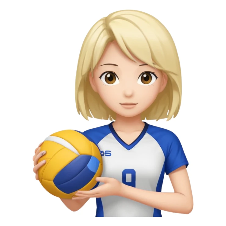 volleyball player, anime girl, with volleyball ball sticker